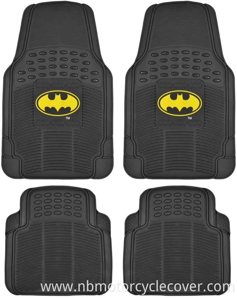 Batman Rubber Car Floor Mats 4 PC Front Heavy Duty All Weather Protection - Trimmable